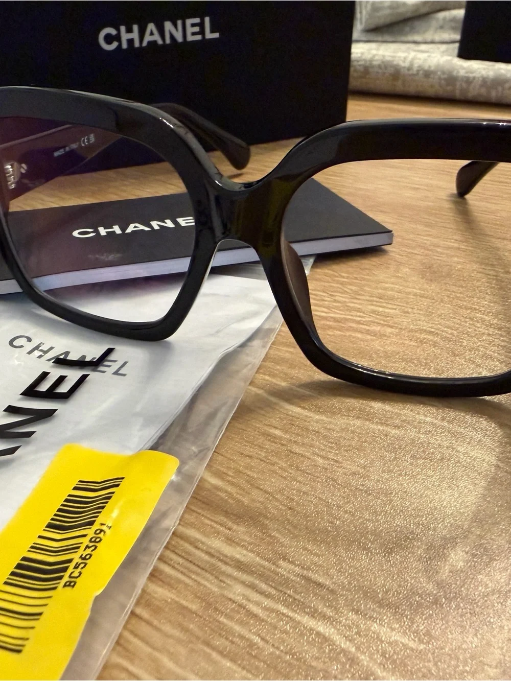 Auth CHANEL Black BLUE LIGHT Glasses